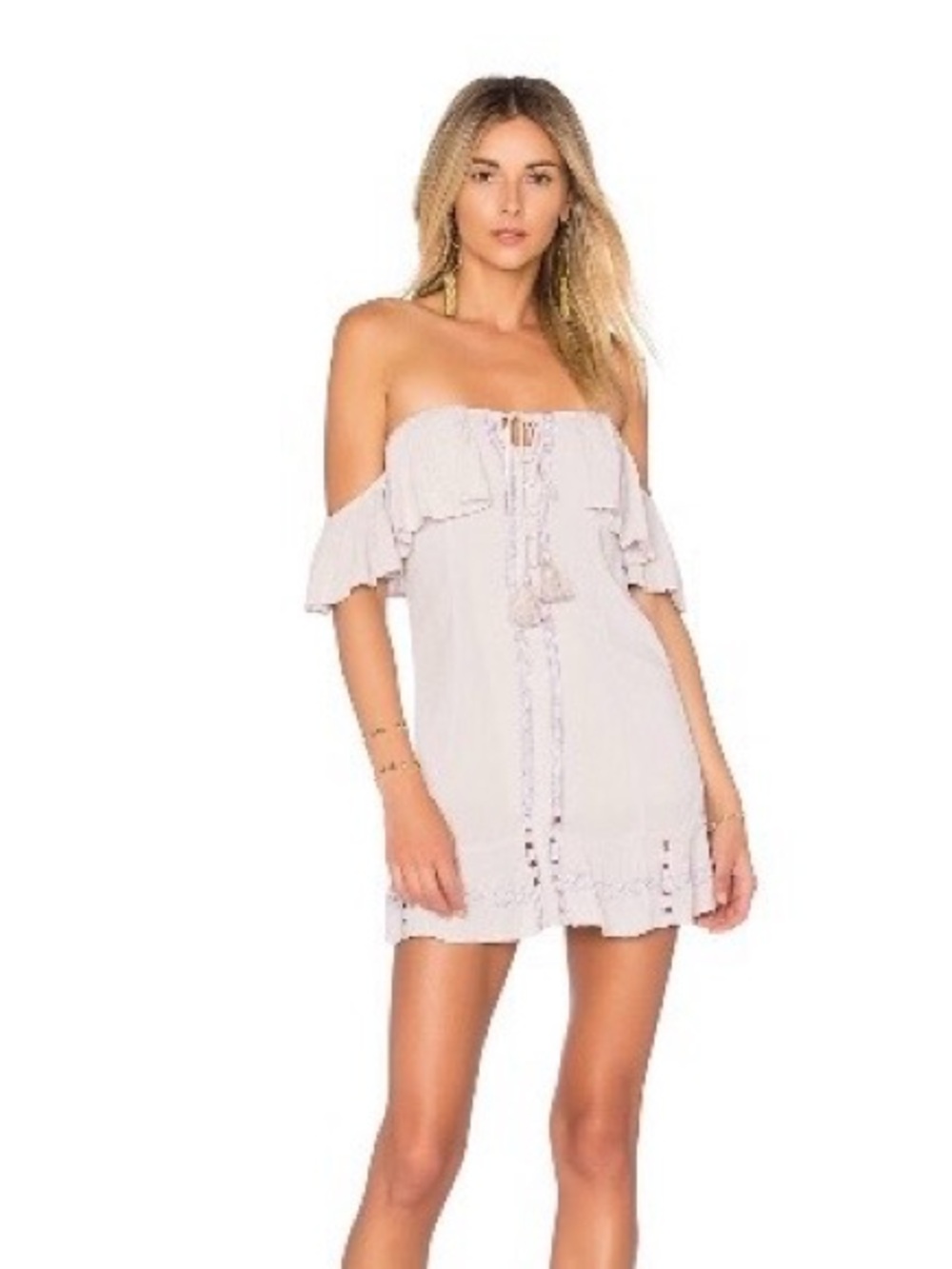 Ale by Alessandra x Revolve Strapless Off-Shoulder Ruffle Mini Dress